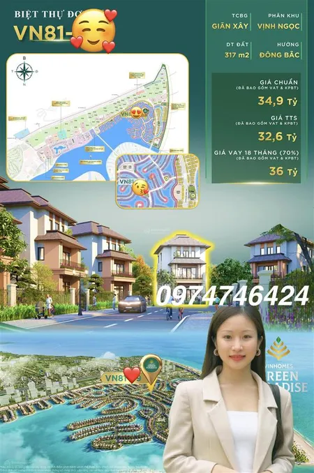 Biệt thự đơn lập móng tay từ 30 tỷ