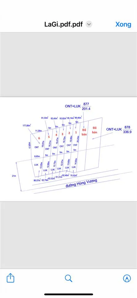 Bán đất mặt tiền hùng vương, lagi, bình thuận (cũ), 5x20 m, full thổ cư, sổ đỏ giá 2,2 tỷ