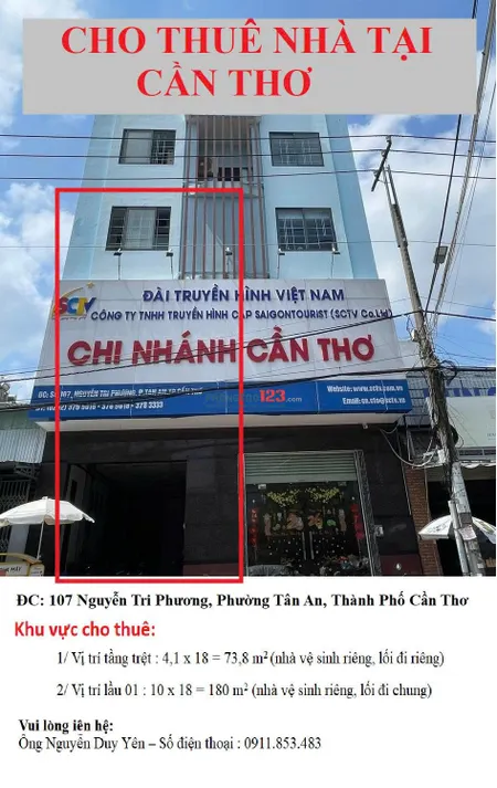 Cho thuê 02 mặt bằng kinh doanh tại phường Tân An, Cần Thơ (quận Ninh Kiều cũ)