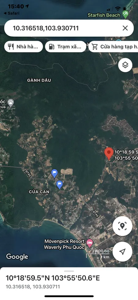 Bán bán  đất thương mại dịch vụ 110.1m² , giá 1 tỷ tại đường Cửa Cạn, Xã Cửa Cạn, Thành phố Phú Quốc, Kiên Giang