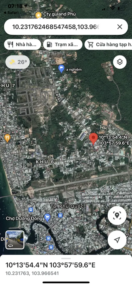 Bán  đất thương mại dịch vụ 125.9m² , giá 3.75 tỷ tại đường khu phố 10, Thị trấn Dương Đông, Thành phố Phú Quốc, Kiên Giang
