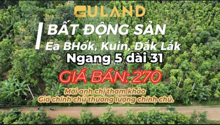 [270Triệu] ngang 5 dài 31 sở hữu ngay lô đất Ea Bhok