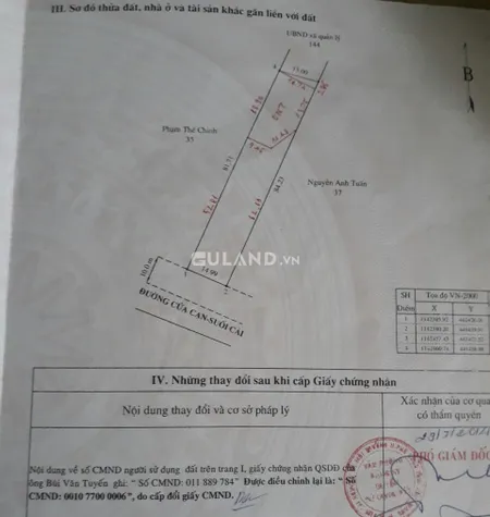 Đất mặt tiền xóm mới bãi thơm