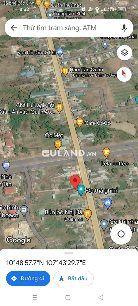 Bán đất thổ cư, hai mặt tiền đường Cách mạng tháng tám