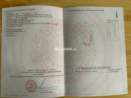 Lô ruộng Ninh Phú 2 mặt tiền bê tông, sát nhà dân giá siêu rẻ