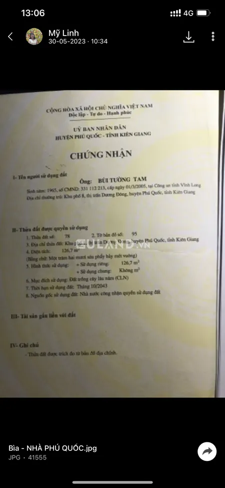 Bán đất khu phố 1 , thành phố phú quốc