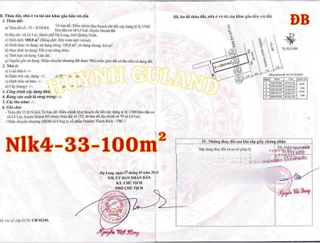 BÁN ĐẤT DỰ ÁN THẠCH BÍCH - HOÀNH BỒ