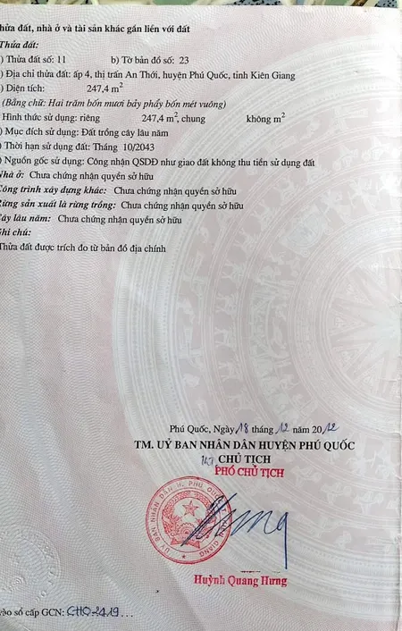 Bán  đất nông nghiệp 147m² , giá 3.2 tỷ tại, Thành phố Phú Quốc, Kiên Giang