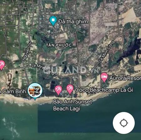 Bán đất nền gần biển Cam Bình, Lagi. 2 mặt tiền đường bê tông có sẵn 100m2 thổ cư