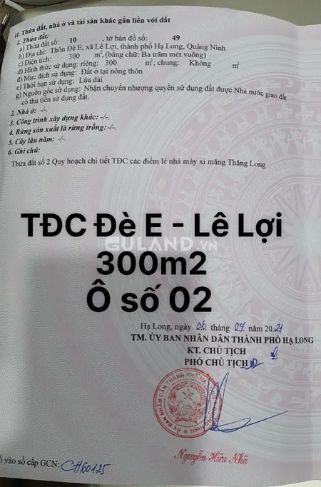 Đất TĐC Đè E - Lê Lợi