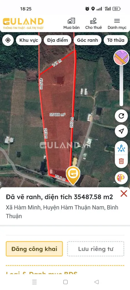 Bán hơn 3 ha đất rẫy bằng phẳng, nhiều mặt tiền đường và bên cạnh kênh nước