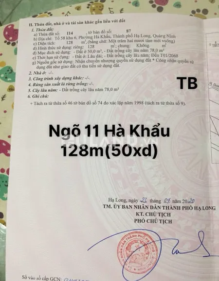 Bán Đất Ngõ 11 Hà Khẩu