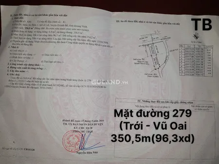 Đất Mặt Đường QL 279