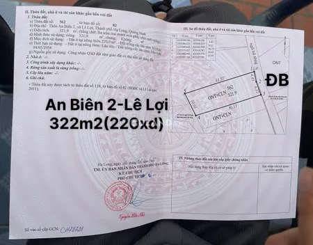 Đất Thổ Cư Xã Lê Lợi (Gần QL 279)