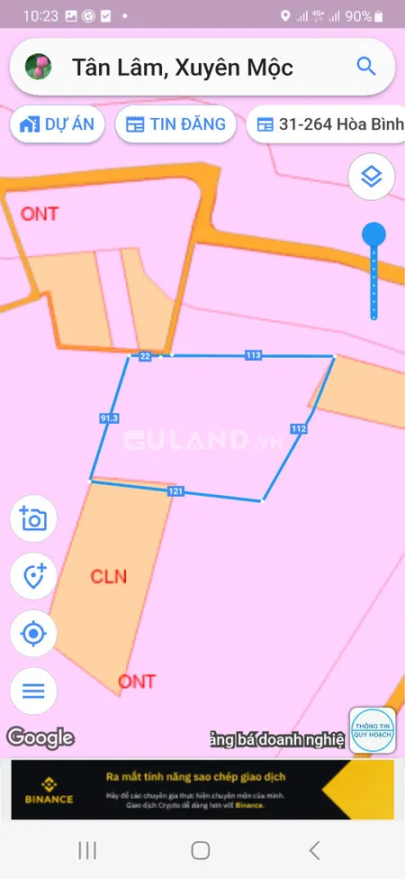 Bán 1.3 ha thổ cư  đường Suối lê 2 .Xuyên Mộc