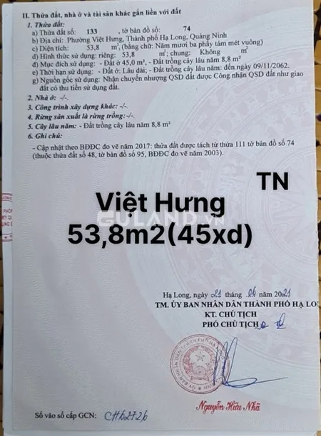 ĐẤT PHÂN LÔ - PHƯỜNG VIỆT HƯNG