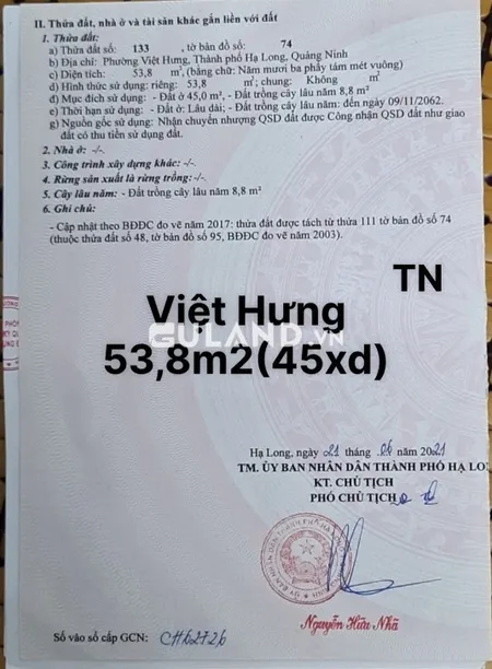 ĐẤT PHÂN LÔ - PHƯỜNG VIỆT HƯNG
