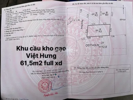 ĐẤT THỔ CƯ PHƯỜNG VIỆT HƯNG