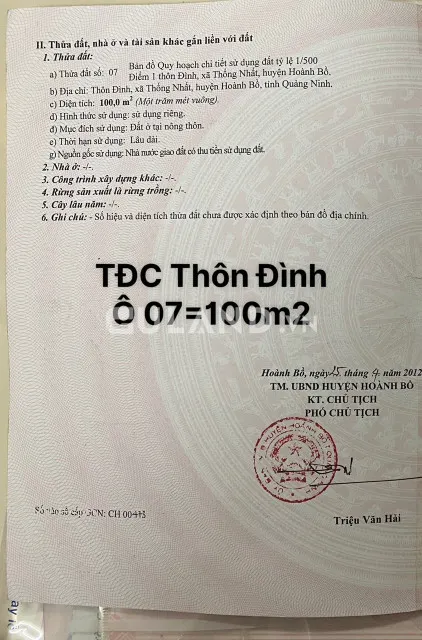 TÁI ĐỊNH CƯ THÔN ĐÌNH - THỐNG NHẤT
