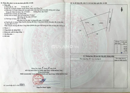 Chủ cần bán gấp lô đất thổ cư-Xã Phước Khách-Huyện Nhơn Trạch-Tĩnh đồng Nai