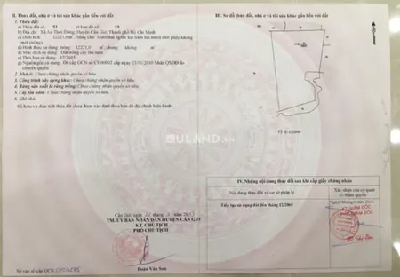 Bán lô đất CLN xã an thới đông-Huyện cần giờ tp.HCM