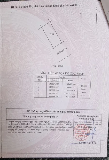 Bán đất thổ cư đường số 4 đường tam Đa .p trường Thạnh Q9