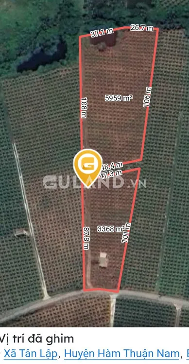 Bán 1,8ha đất nông nghiệp bằng phẳng đã tách ra 2 sổ hồng