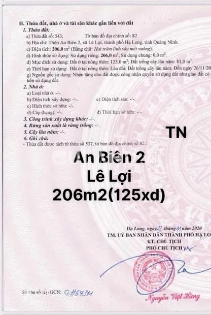 ĐẤT THỔ CƯ AN BIÊN 2 - LÊ LỢI