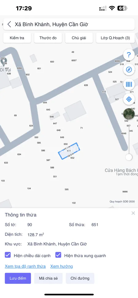 Bán đất thổ cư xã bình Khánh huyện cần giờ tp.HCM