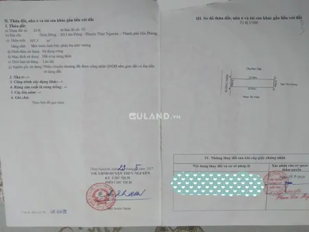 bán , 100.3m2 mặt đường 7m , giá 3,15 tỷ. Lâm Động. Thủy Nguyên. Hải Phòng. liên hệ 0362558882