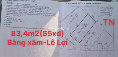 Bán đất 83.4m² 850 triệu tại Xã Lê Lợi Thành phố Hạ Long