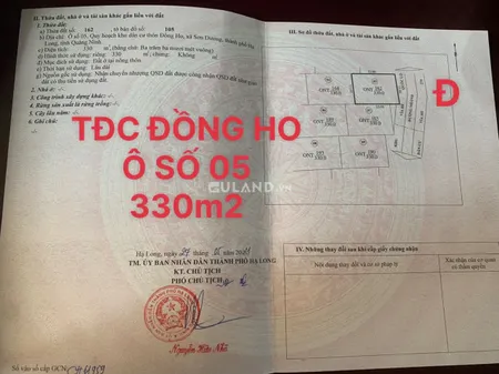 TĐC ĐỒNG HO - XÃ SƠN DƯƠNG