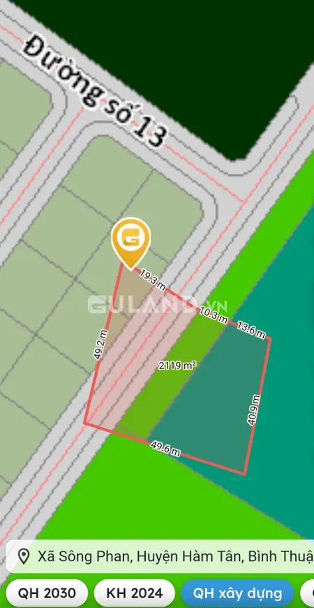 Bán 2106m² đất nông nghiệp phủ hồng