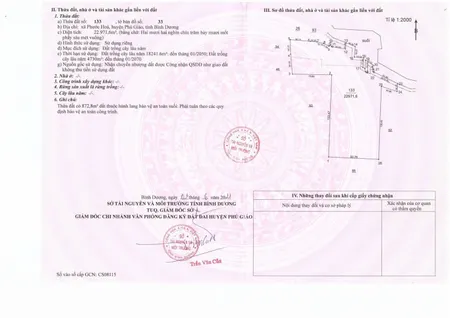 Bán 10ha đất 03 mặt tiền - Tổng 780 mét mặt đường tại Phước Hoà - Phú Giáo cácH UBND xã 2km