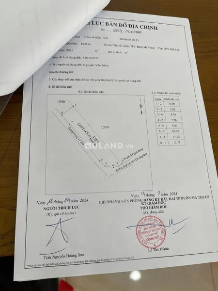 GÓC 2 MT EAKAO 13.5*70 TC 60 GIÁ BÁN 1.7 BL