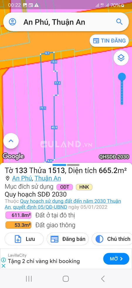 Bán nhà và đất 2 sổ liền kề Mt đường 22 tháng 12 .p An Phú. TpTA