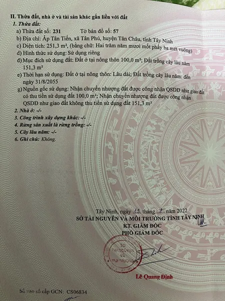 Bán Đất Tân Phú - Tân Châu 700tr