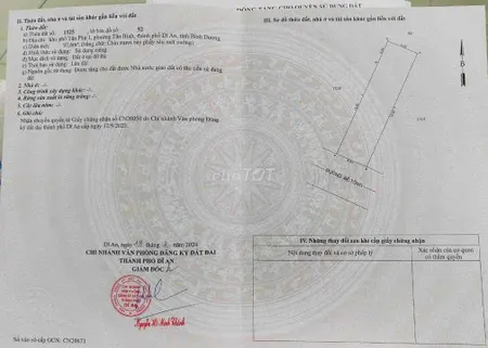 LÔ ĐẤT 100m2 SHR THỔ CƯ 100% - ĐƯỜNG LỚN - TRUNG TÂM TP DĨ AN BD