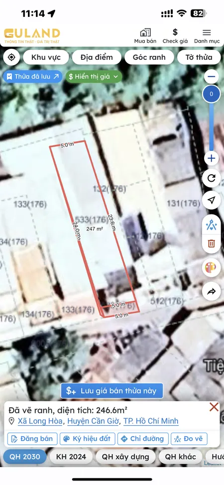 Bán đất thổ cư xã long hoà-Huyện cần giờ TP.HCM