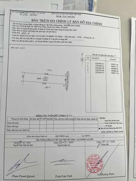 Bán đất 125m² 530 triệu tại Xã Thanh Phước Huyện Gò Dầu