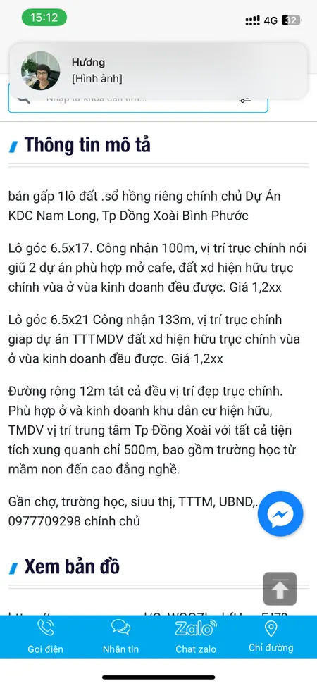Bán đất 132m² 1.8 tỷ tại Xã Tiến Hưng Thành phố Đồng Xoài