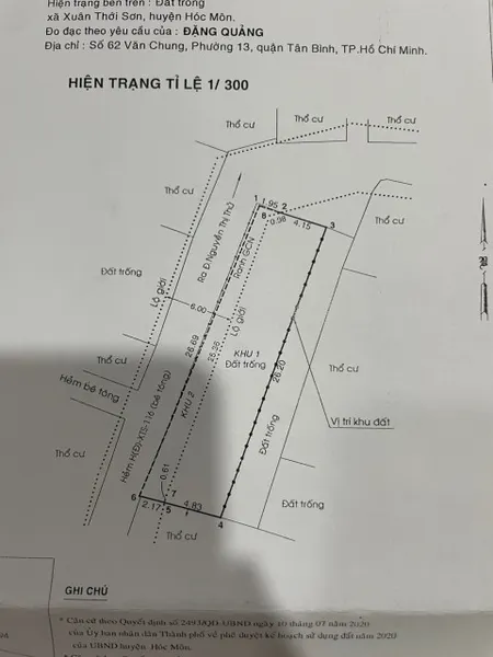 Đất góc 2mt đường Xuân Thới Sơn 19 .lê Thị kim : 7 x 28