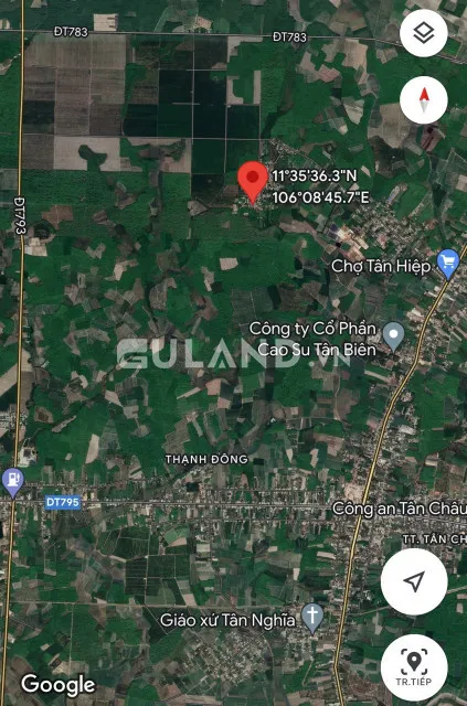 Bán bán  đất thổ cư 122.1m² , giá 415 triệu tại, Xã Tân Hiệp, Huyện Tân Châu, Tây Ninh