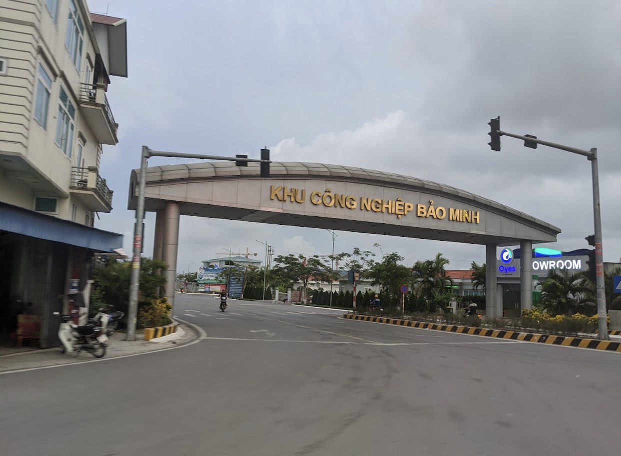 Khu vực cổng vào phương tiện giao thông khu công nghiệp Bảo Minh