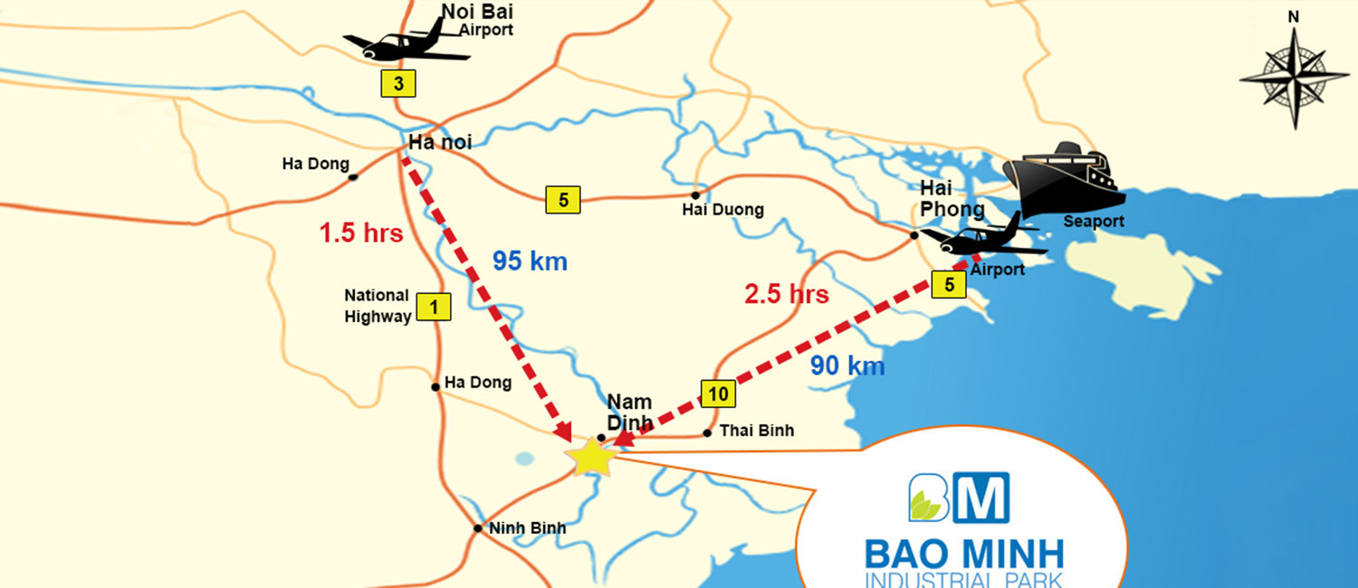 Liên kết vùng và các tiện ích ngoại khu bao quanh Khu công nghiệp Bảo Minh