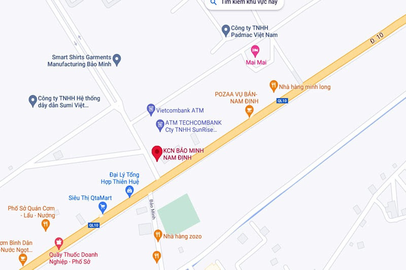 Vị trí tọa lạc của Khu công nghiệp Bảo Minh từ Google Maps
