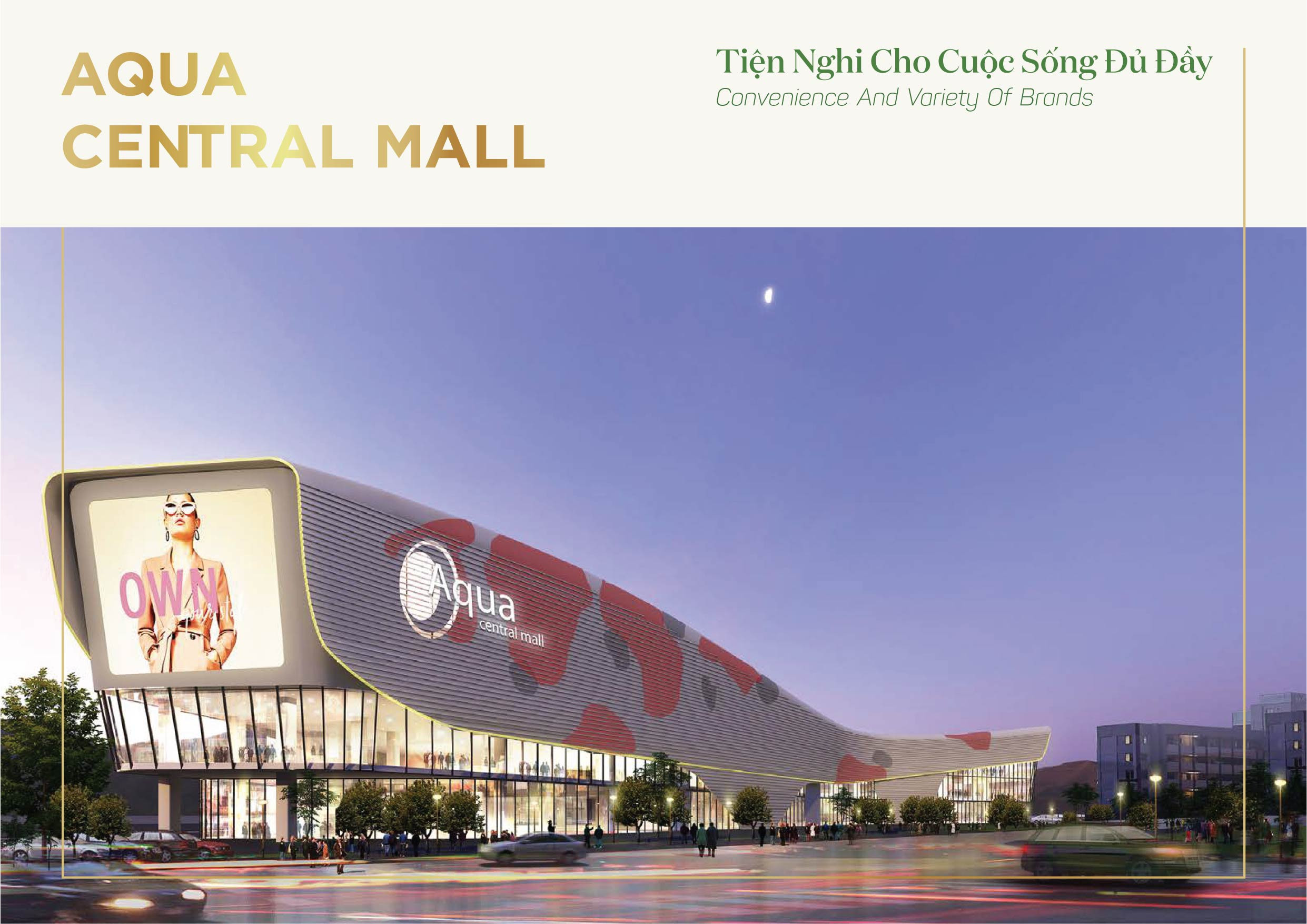 Tiện ích Aqua Central Mall trong khuôn viên nội khu của dự án The Stella Aqua City
