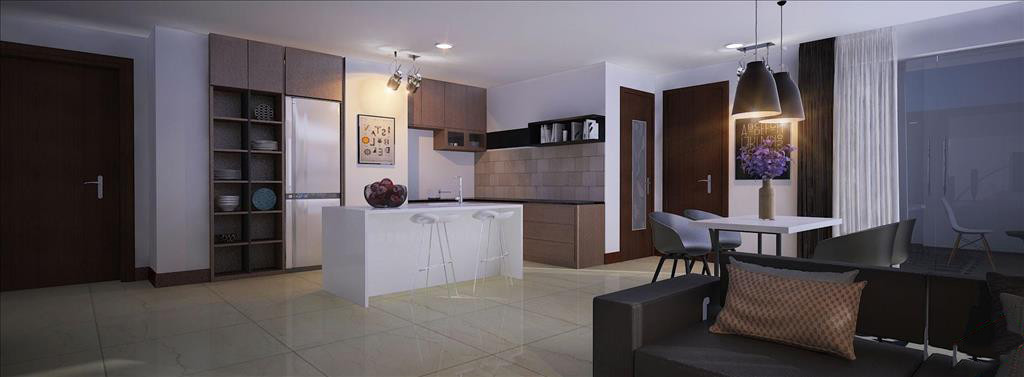 Thiết kế phòng ăn+ phòng bếp căn hộ Đà Nẵng Plaza