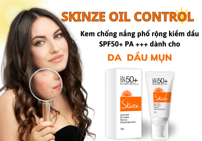 kem chóng nắng dành cho da mụn skinze oil acne control