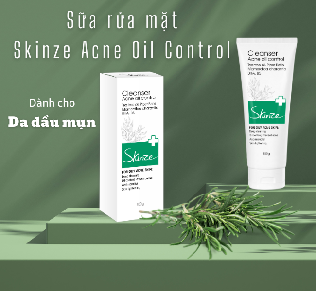 sữa rửa mặt skinze acne control dành cho da dầu mụn 